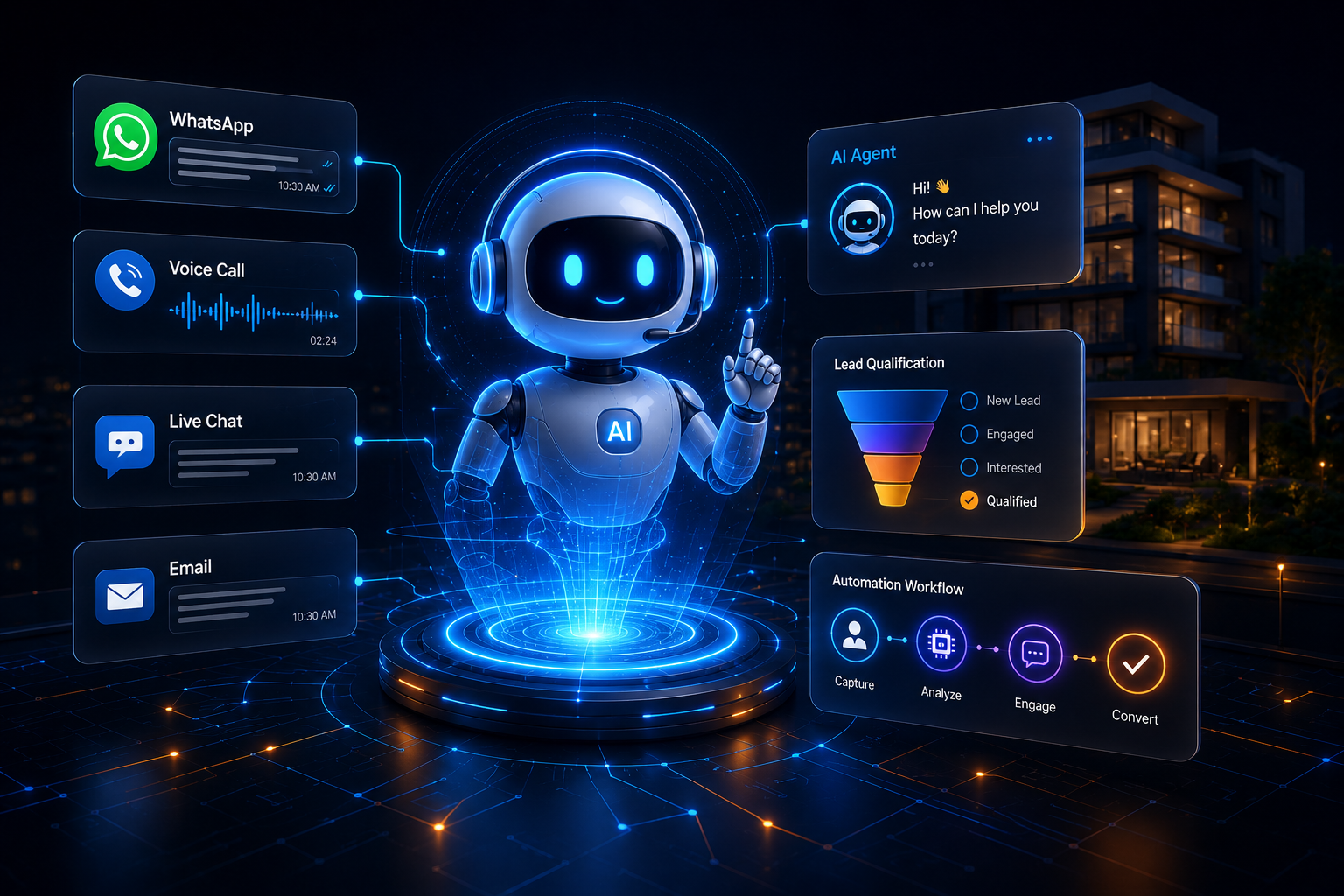 PropTech CRM and AI agent dashboard for real estate developers